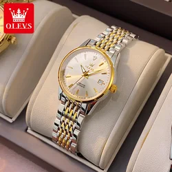 OLEVS Automatic Watch for Women Calendar Display Stainless steel Original Luxury Brand Ladies Wristwatch Bracelet Set Gift