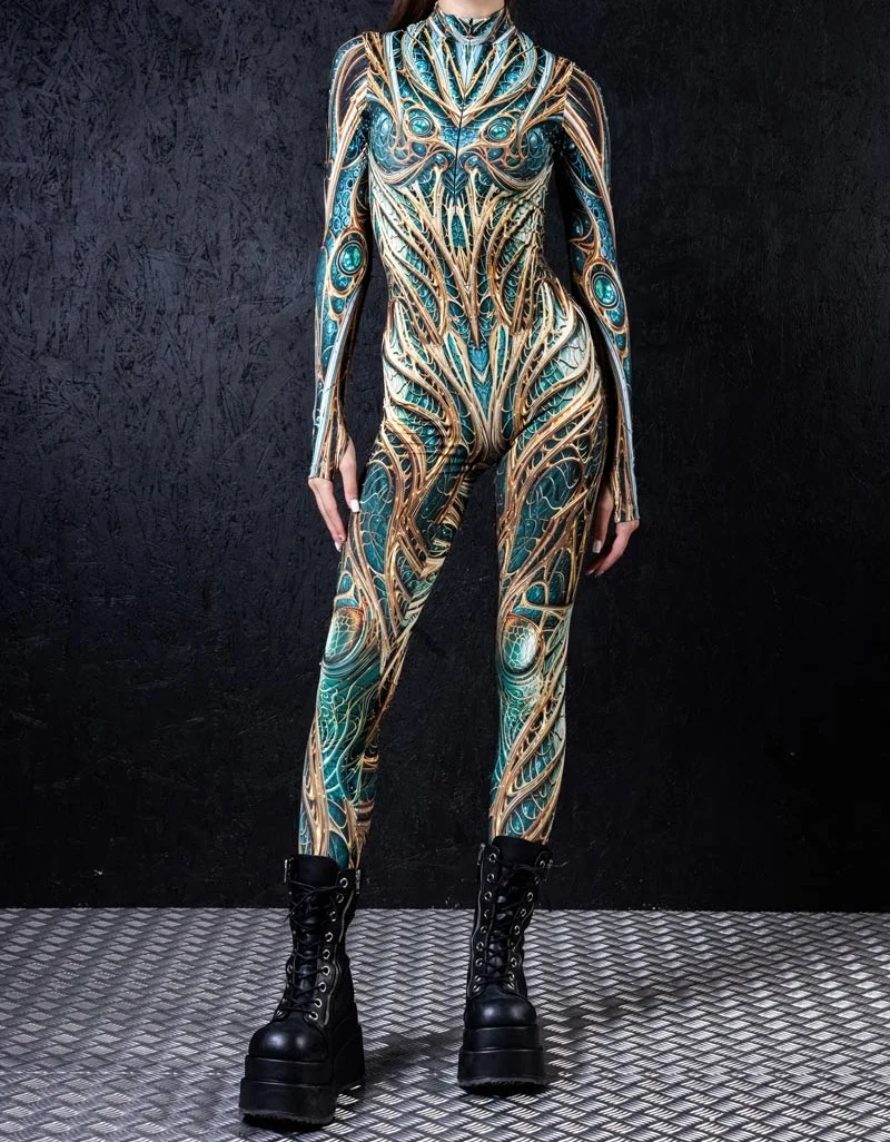 

Adult Print Character Halloween Cosplay Bodysuit 3D Digital Printed Jumpsuits Caitsuit Aerial Yoga Performance Stage Costumes