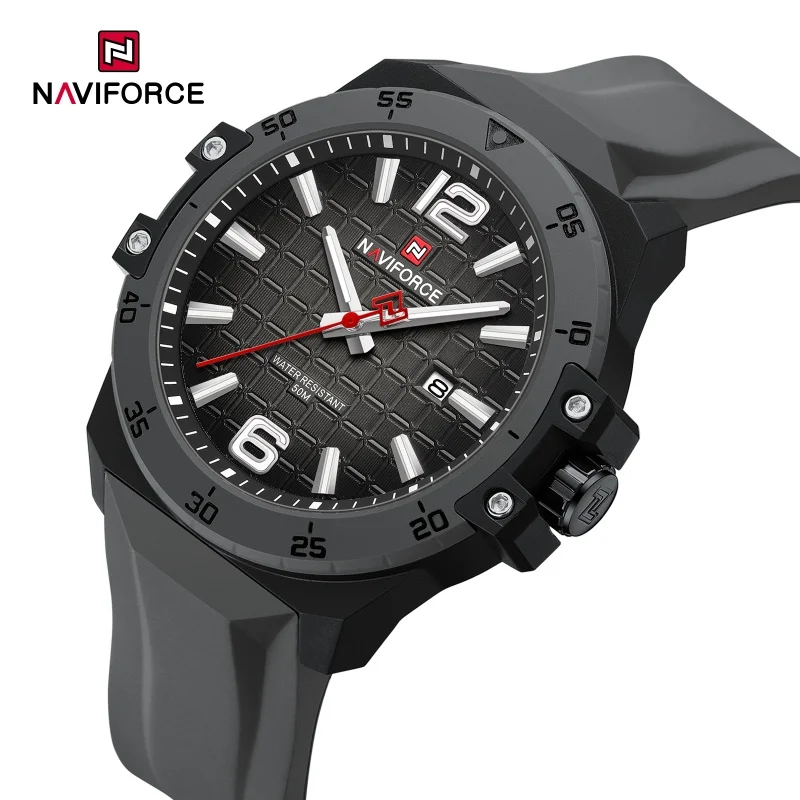 NAVIFORCE Luxury Brand Quartz Watches For Men 50M Waterproof Luminous Silicone Strap Sports Business Casual Male Wristwatch
