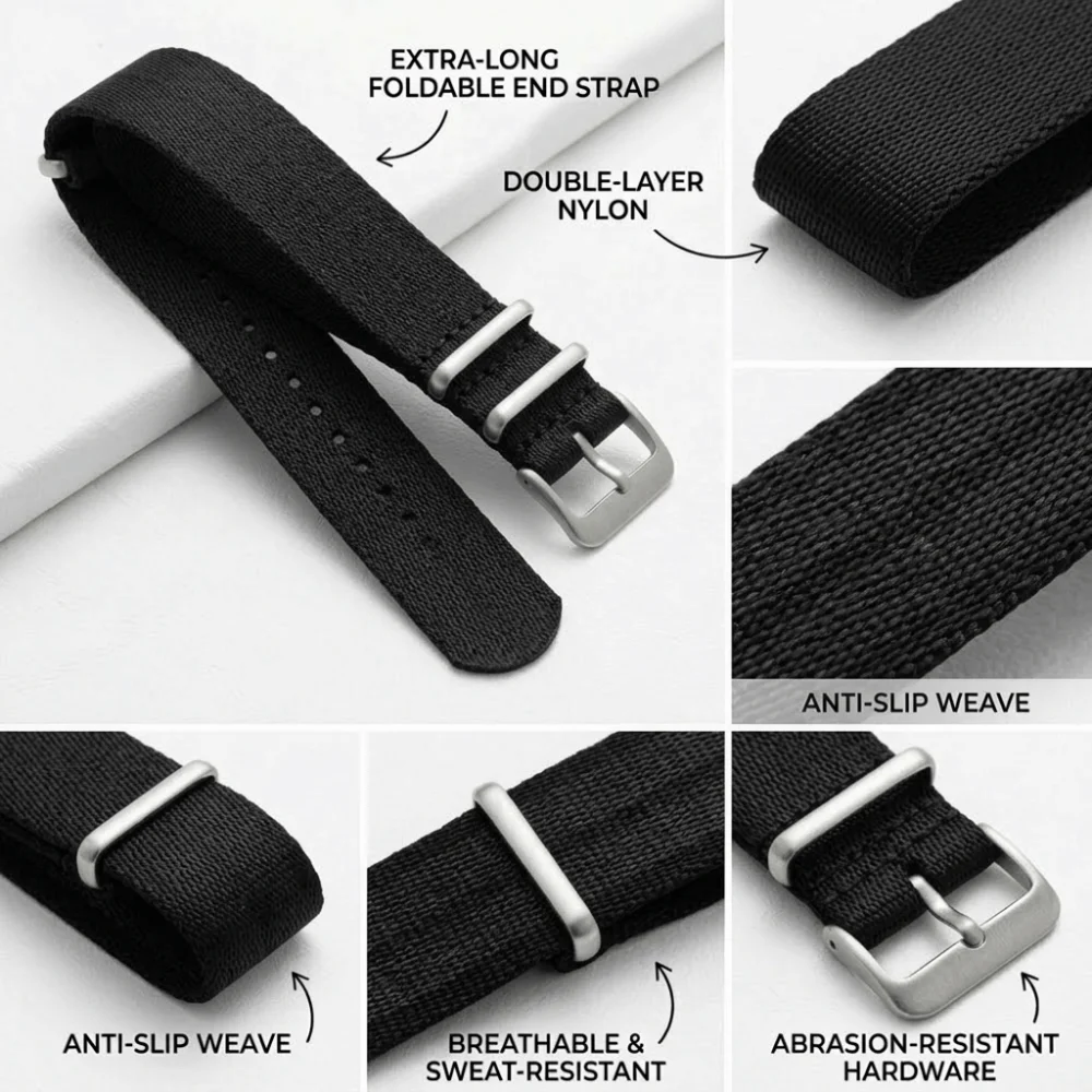 14/16/18/20/22mm NATO Watch Band Vintage Bracelet NATO Strap Wristband Quick Release Watch Accessories Nylon Watchband Outdoor