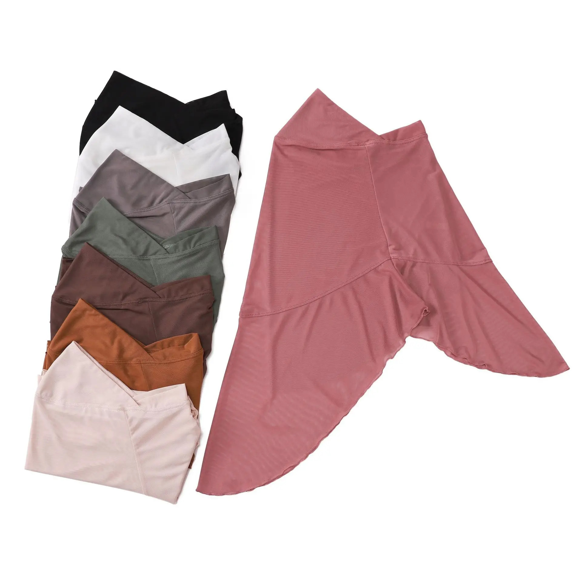 New Muslim Amira Instant Scarf Hijab Women Solid Color Headscarf Turban One Piece Head Wrap Islam Prayer Hijabs Niqab Nikab Hat