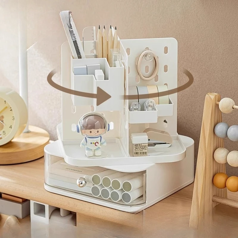 

Ящик для хранения с вращающимся отверстием, органайзер с выдвижным ящиком, офисный стол, студенческий рабочий стол, небольшой отсек, ящик для хранения канцелярских принадлежностей