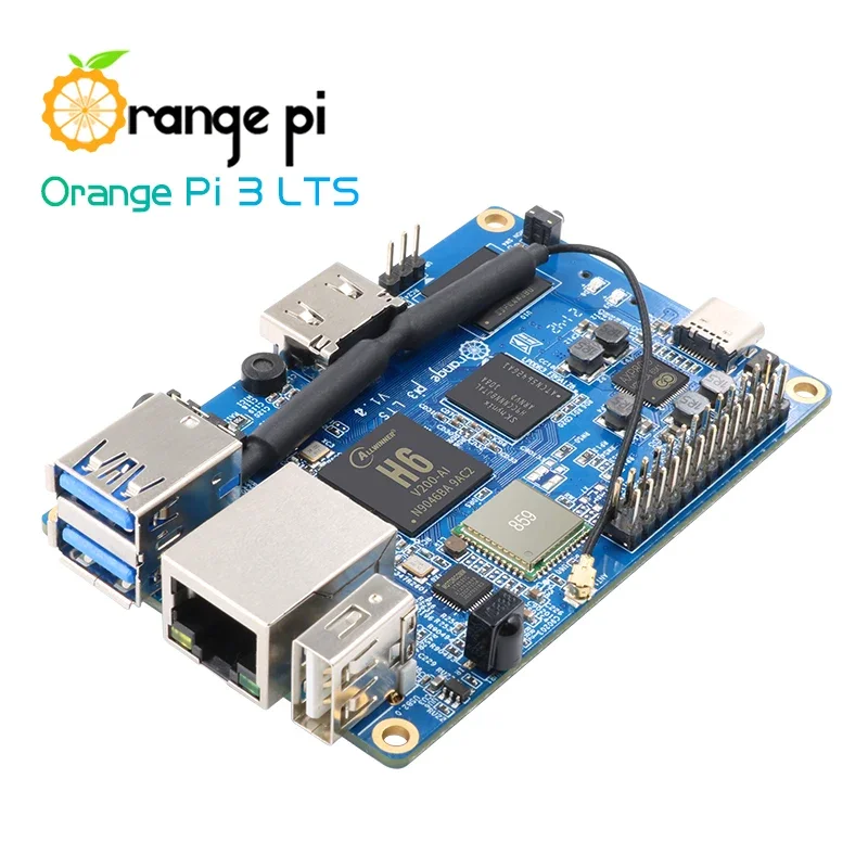 VoltSOrange Pi 3 LTS+Black Case+5V3A Type-C Power Supply,DDR3 Allwinner H6 WiFi+Bluetooth5.0 Mini PC,Run Android 9.0/Ubuntu/Debi