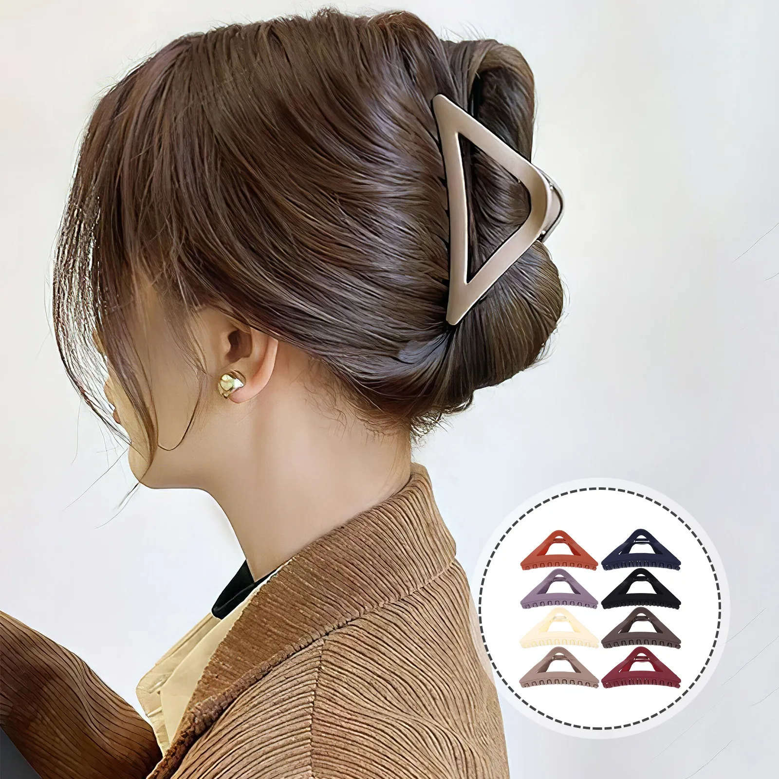 8Pcs Shark Tooth Claw Hair Clips Large Triangle Hollow Styling Sectioning Decorative Hair Barrettes for Women Accessories
