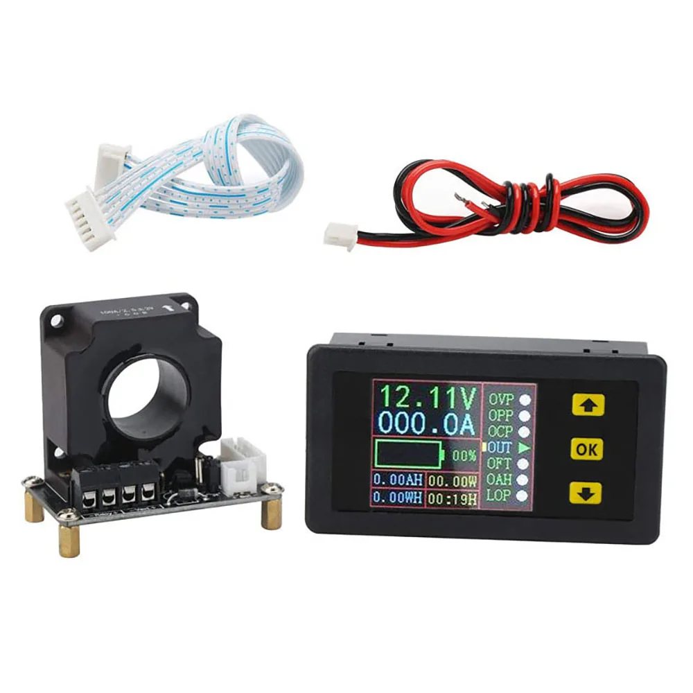 Imagem -04 - Coulomb Medidor com Lcd dc Tensão Bidirecional Multímetro Atual Capacidade de Energia Monitor de Bateria Carga e Descarga 0a 500a Hall