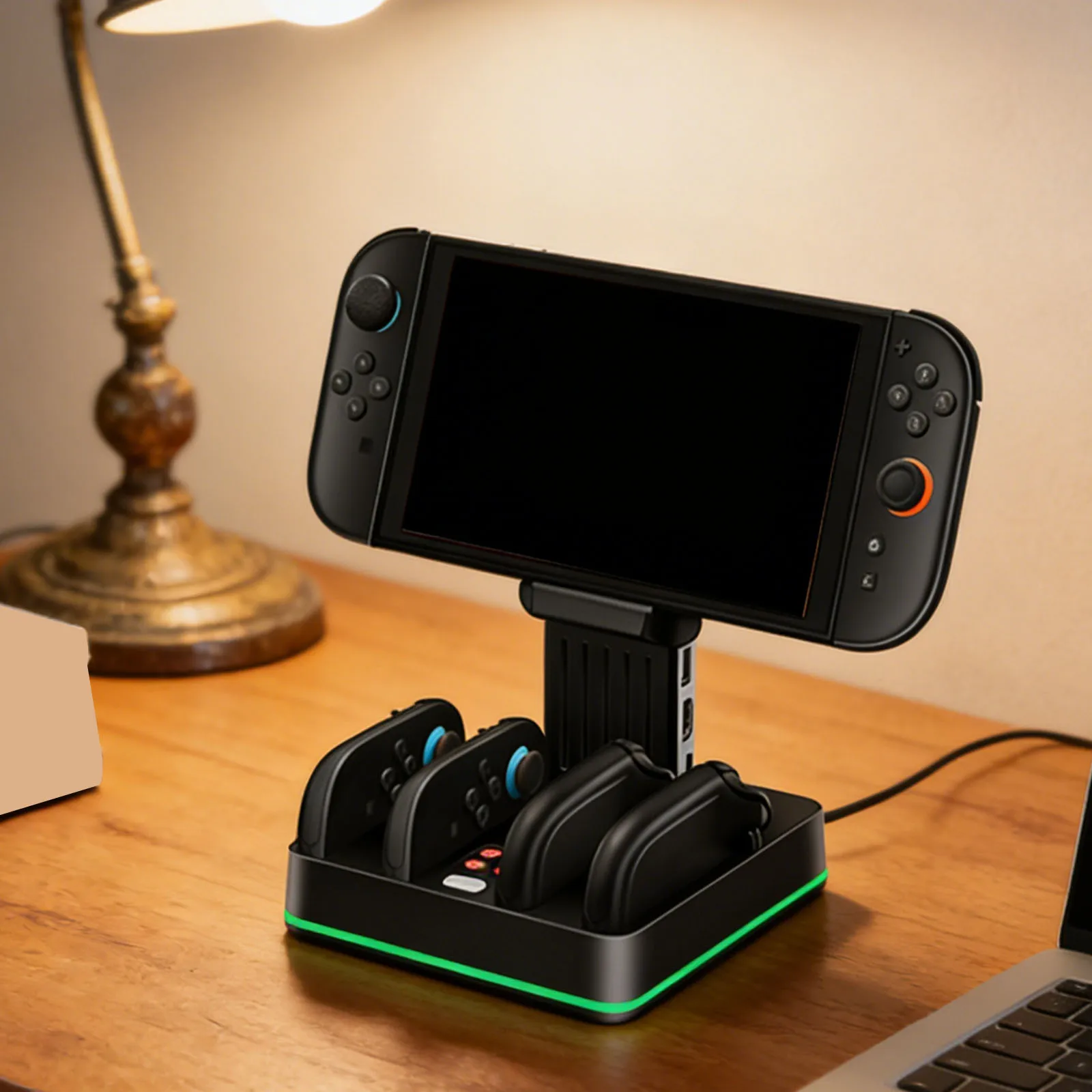 

Зарядная док-станция с 7 режимами подсветки, подставка-держатель для хранения, совместимая с контроллерами Nintendo Switch 2