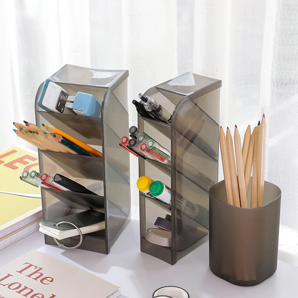 

3 Pcs Creative Pen Holder Desk Organizer Transparent Rational Use of Desktop Space