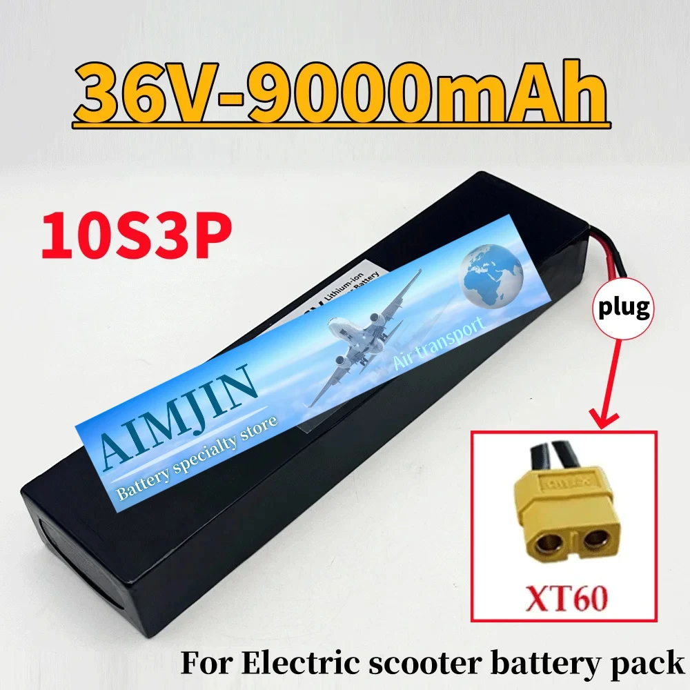 

36V 9000mAh 18650 Rechargeable Lithium-Ion 9.0aH Battery 500W with Built-in BMS for KUGOO S1 S2 S3 Electric Scooters 10S3P