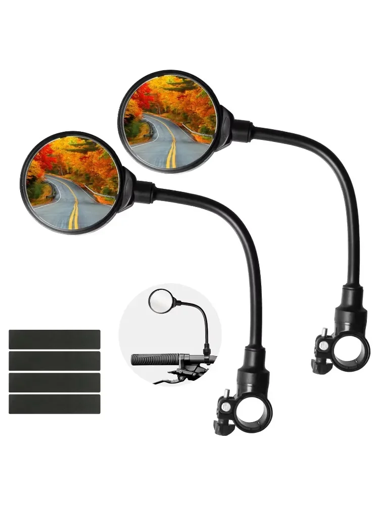 AliExpress NONE Adjustable Bendable Hose 360 Rotatable Bicycle Rearview Handlebar Mirrors for Mountain Road Bike Motorcycle - 2 Pack