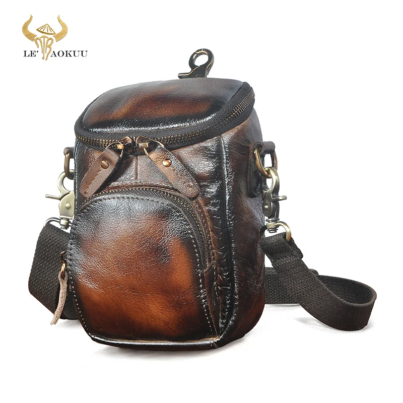 

Best Sell Soft Real Leather Multi-function Hook Cross-body Bag Design Cigarette Case 6" Phone Pouch Fanny Waist Belt Pack 1167