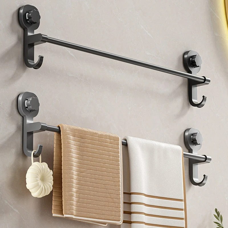 Suction Cup Towel Rack Punching-Free Bathroom Towel Rack Wall-Hung Bathroom Rack Telescopic Towel Bar Hook