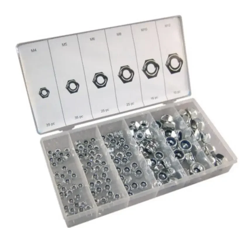 

146 Pcs Lock Nut Assortment Kit Nylon Insert Locknuts Flange Spin Lock Nuts Assortment/Set