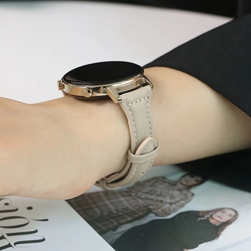 20 مللي متر حزام جلدي نحيف لساعة سامسونج جالاكسي 7/FE/6/5/5 pro/4 كلاسيك/نشط 2 22 مللي متر سوار رياضي ساعة هواوي GT 4-3 الفرقة