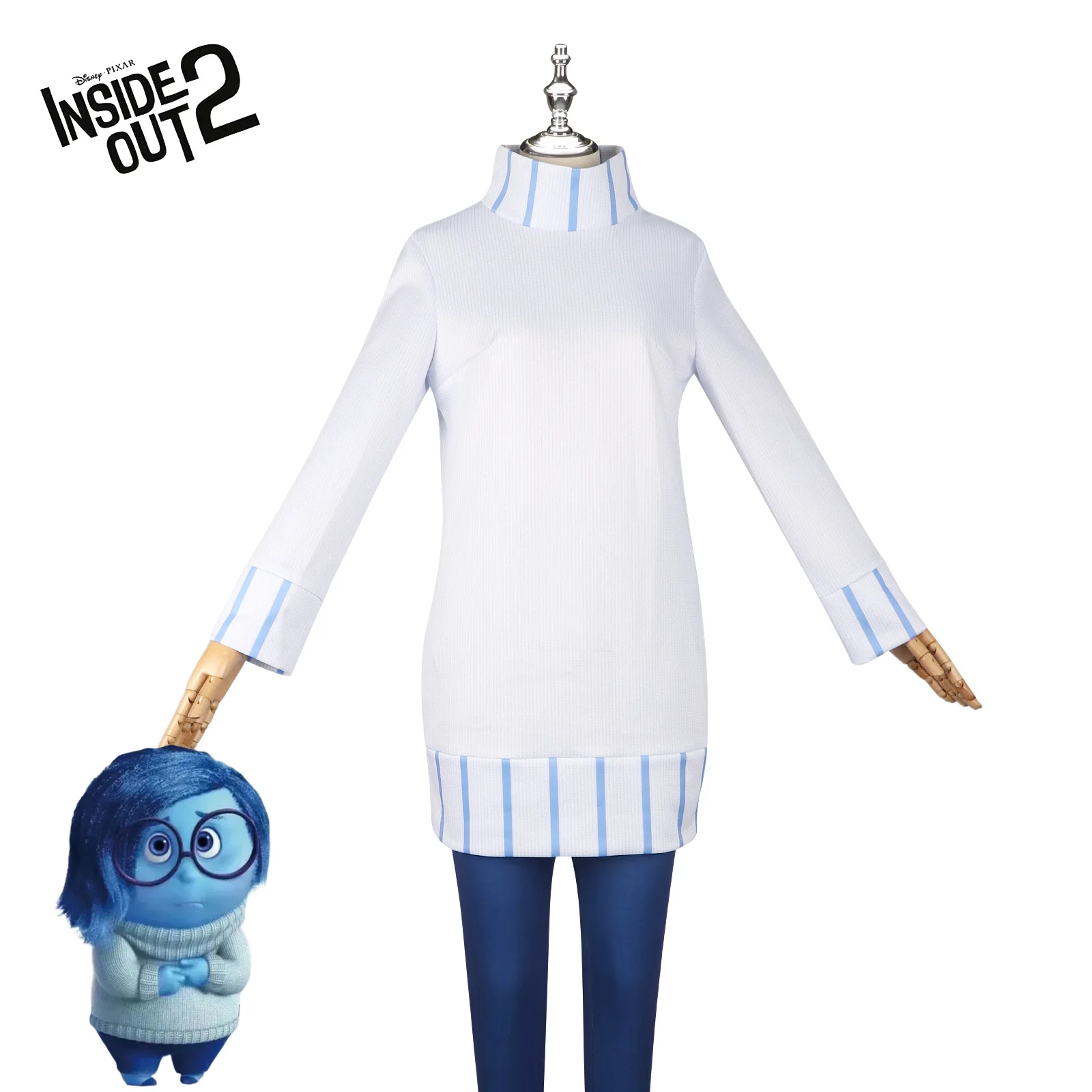 Inside Out Cosplay Costume Cartoon Joy Sadness Anger Disgust Fear Dress Adult Women Halloween Carnivel Party Dress Up Clothing