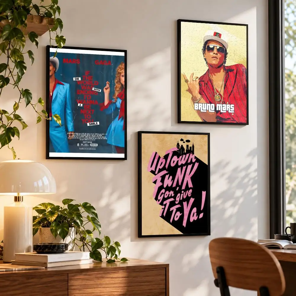 music Bruno Mars Poster Poster HD Self Adhesive Waterproof Wall Art Print Bedroom Living Room Decor Gift