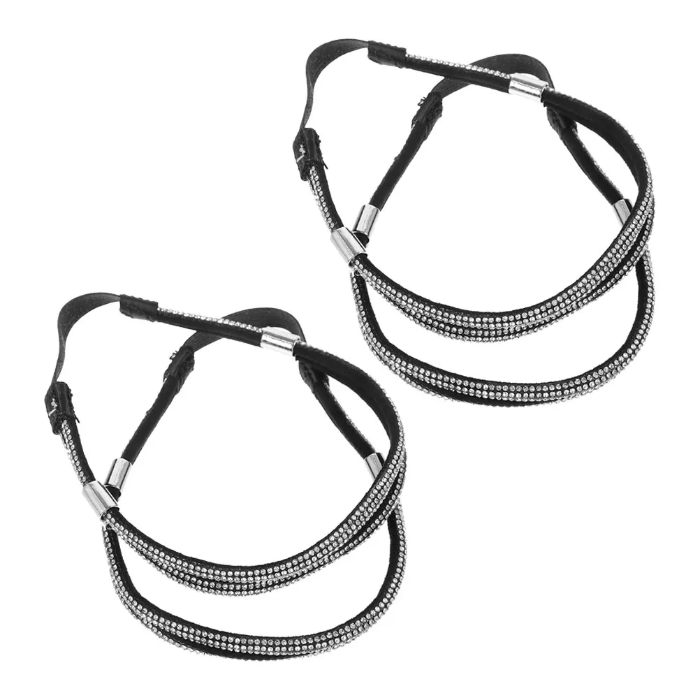 

4pcs High Heel Shoe Rhinestones Anti-Loose Detachable Elastic Heel Straps For Women Decorative Ankle Straps High Heels