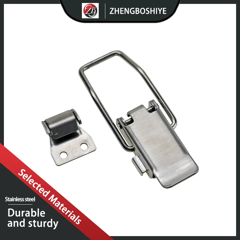 

304 Stainless Steel Lock Buckle Self-Locking Safety Wooden Box Hardware Accessories Toolbox Industrial