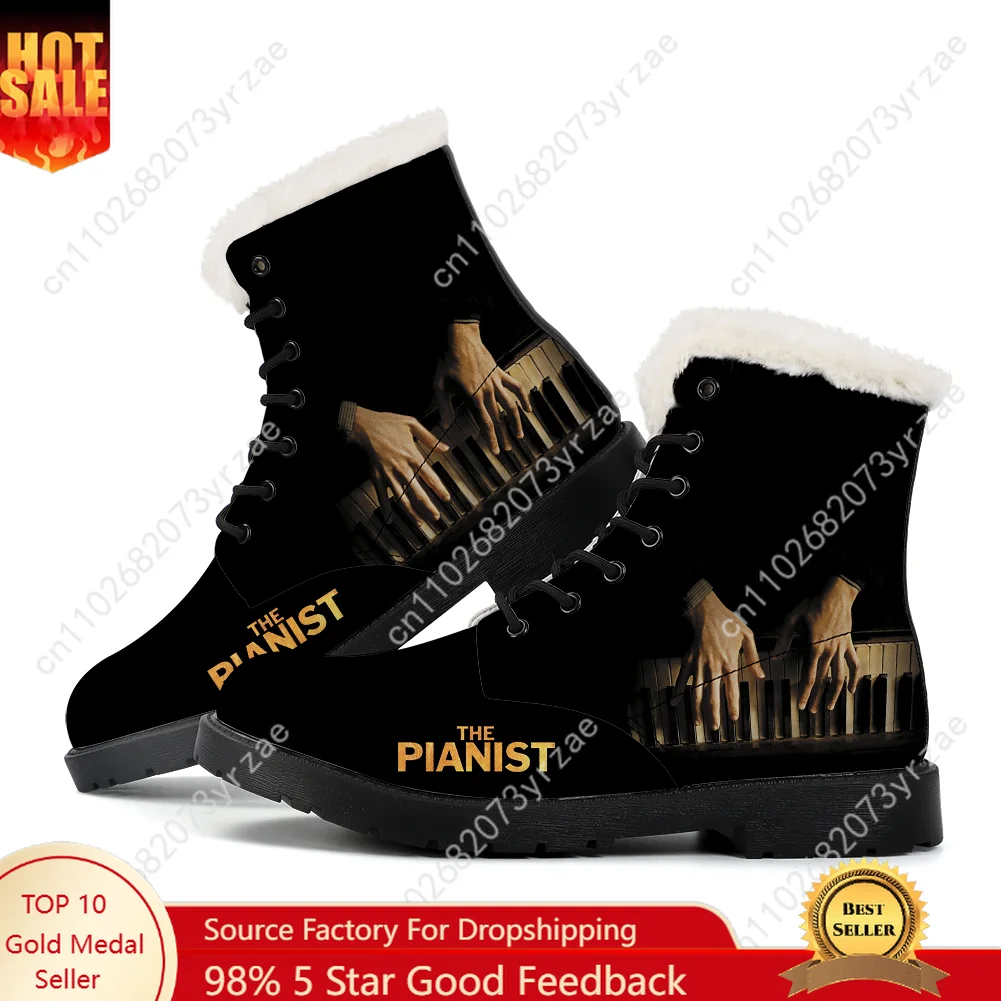 

The Pianist Plush Boot Men Women Teenager Casual Shoe Outdoor Warm Boot High Quality Personalized Fashion Pattern Custom Shoes