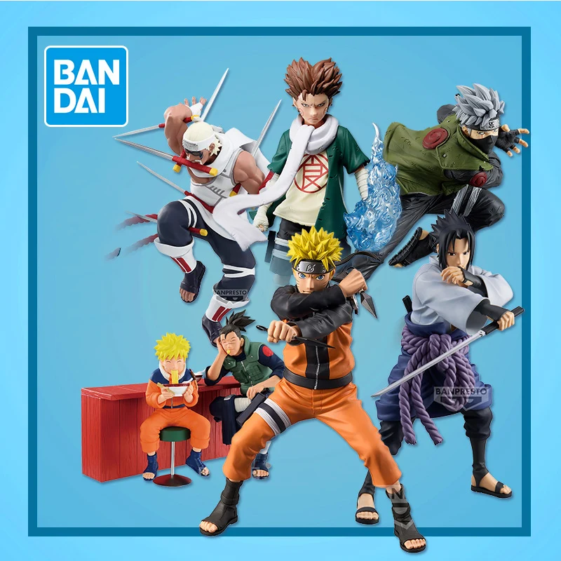 Echte Bandai-Figur Naruto Naruto Sasuke Jiraiya Sakura Itachi Anime Actionfigur Modell Junge Sammlerspielzeug Hobby Geschenk