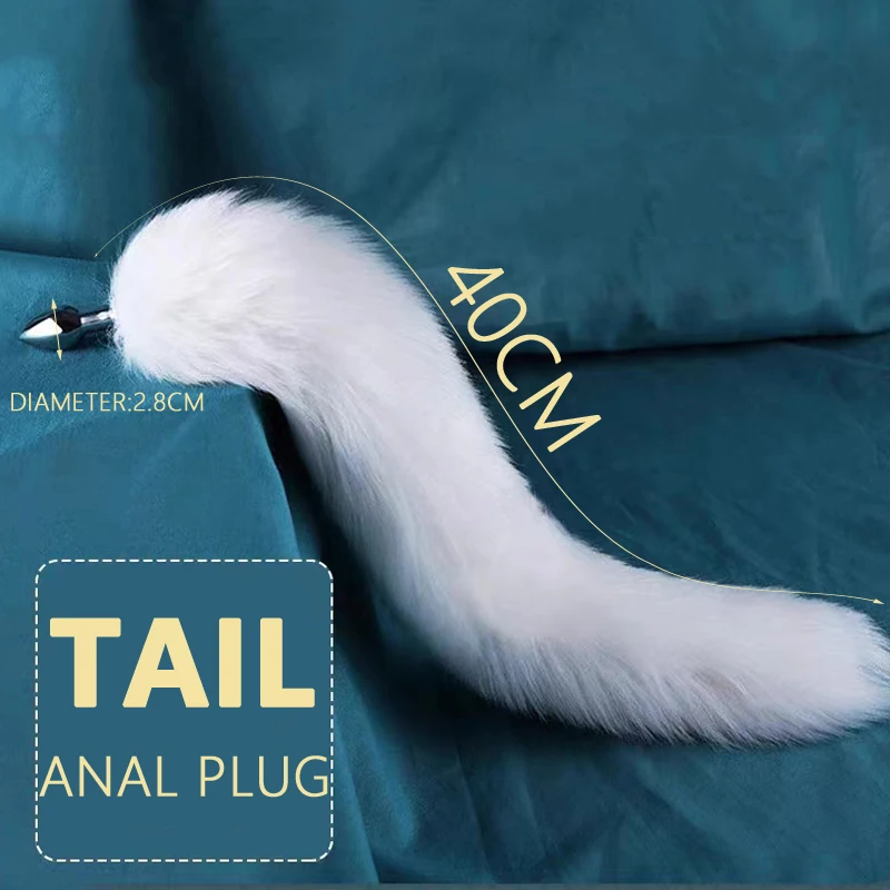 Fetish Slave Play Butt Brown White Pointed Fox Tail Metal Anal Plug Sextouse Woman Exotic Sex Toys