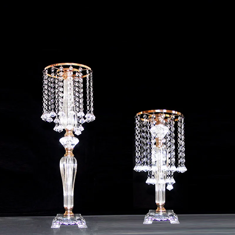 Crystal Vase Flowers Stand  Candlestick Centerpieces Road Lead Candelabra Centerpieces Wedding porps Christmas deco