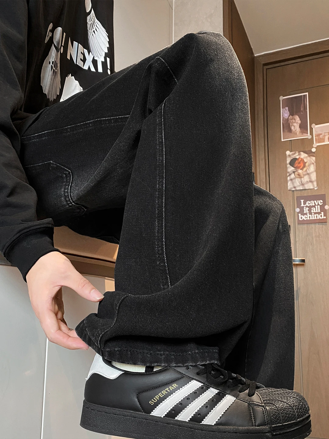 

Мужские джинсы GPOUHO: свободные, широкие, прямые, повседневные, осенний тренд