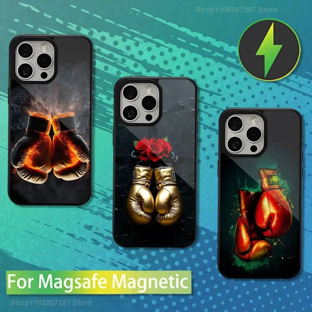 

Boxing Gloves Art For iPhone 15,Mini,13,12,Pro,16,17,Max,11,14,Plus,For Magsafe,Magnetic Wireless Charging Case