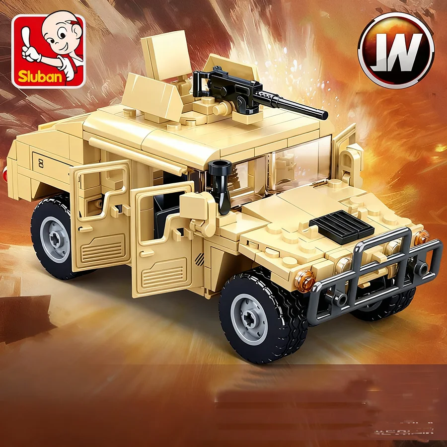 Blocs de construction de réservoir de véhicule H1, série militaire 0837, 265 pièces, figurines de bricolage pour enfants, jouet éducatif, cadeaux pour garçons