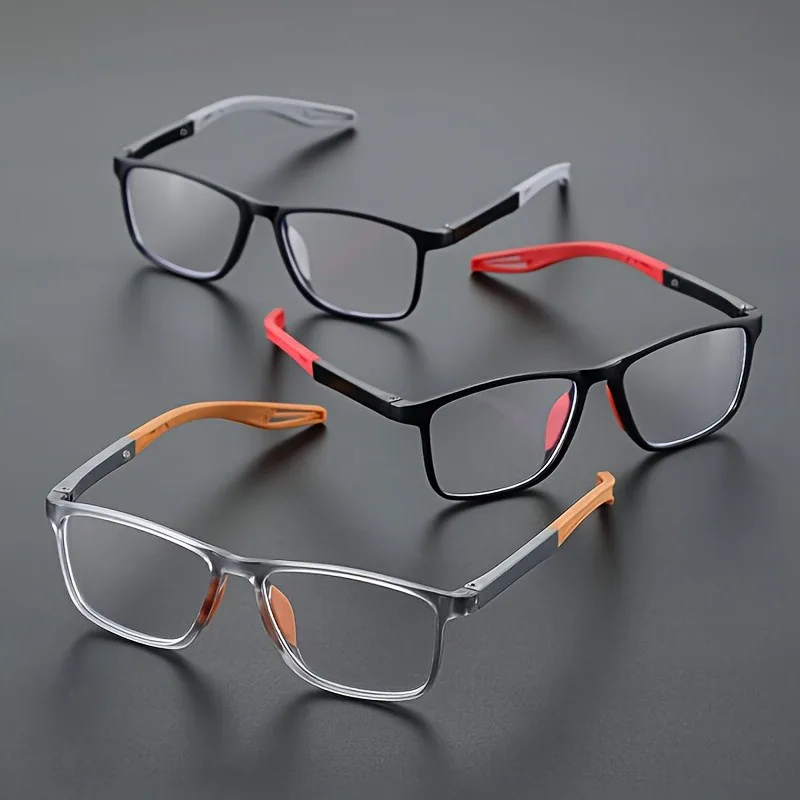 1/3 Stück Unisex rechteckige Lesebrille, modern und leicht. Rutschfeste Bügel und Nasenpolster, Sehstärke +1,0~+3,5, Ideales Geschenk.
