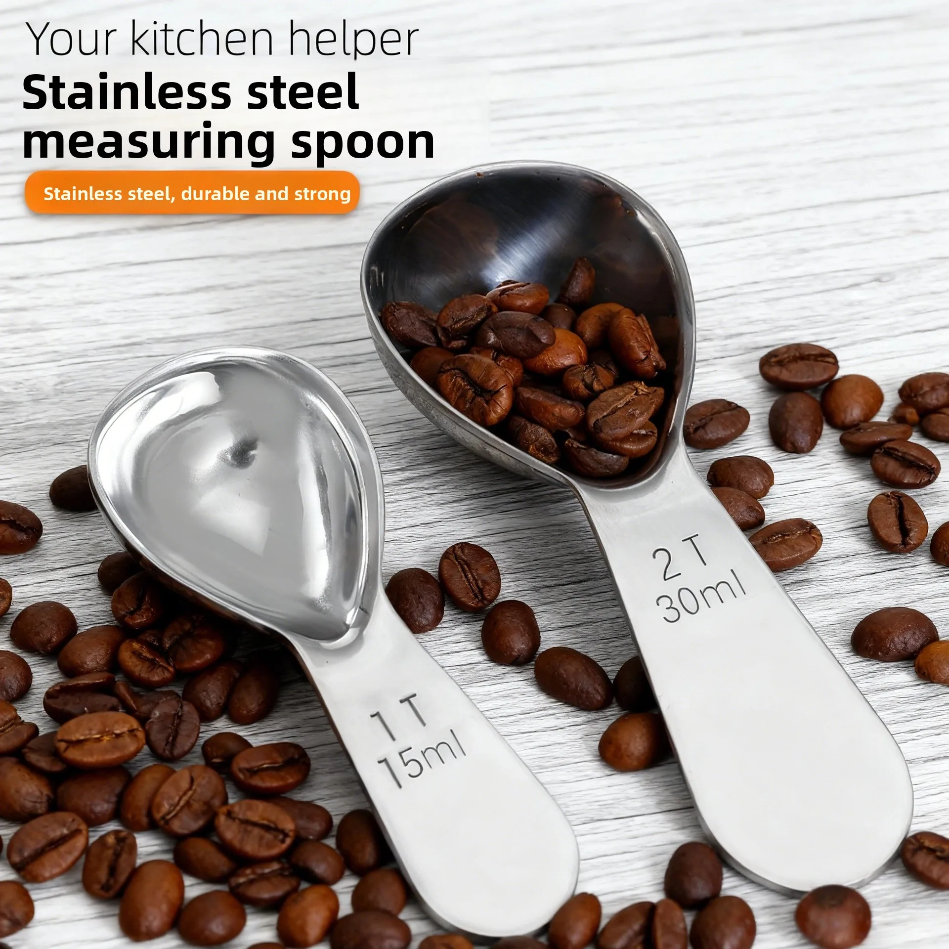 Thickened Stainless Steel Coffee Spoon 15ml 30ml Measuring Spoon Milk Powder Tea Quantity Spoon Chinese Style Kitchen Utensils