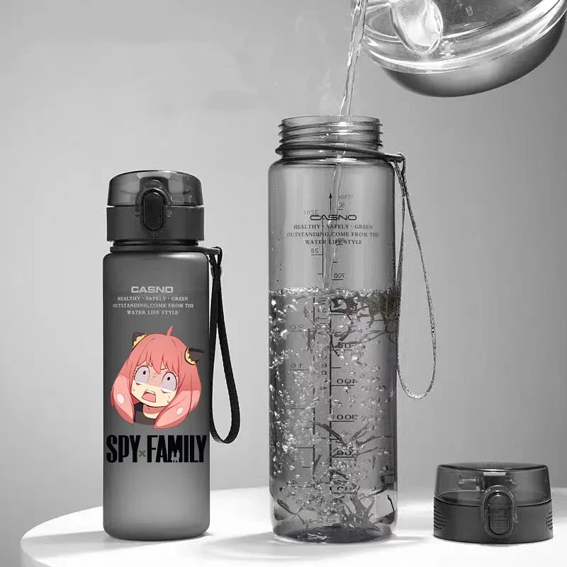 Anime SPY×FAMILY Q Version Kawaii Cartoon Anya Yor Family Portrait Printing Frosted Sports Water Cup Plastic Water Bottle Gift