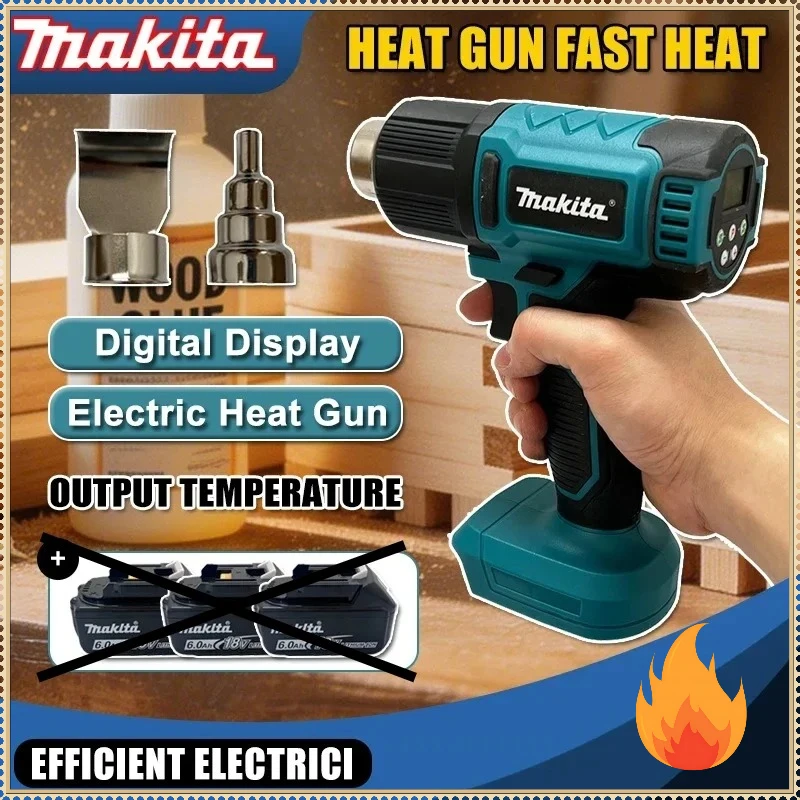 

Makita 550°C Temperature Control Heat Gun Cordless Handheld Hot Air Gun With LED Display Soldering Thermal Blower Tool