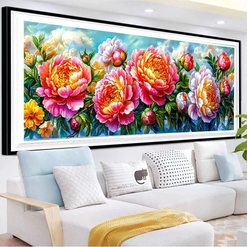 

9CT 11ct Flowers blossom Embroidery DIY Printed Kits Cross Stitch Thread Needlework With needles threads