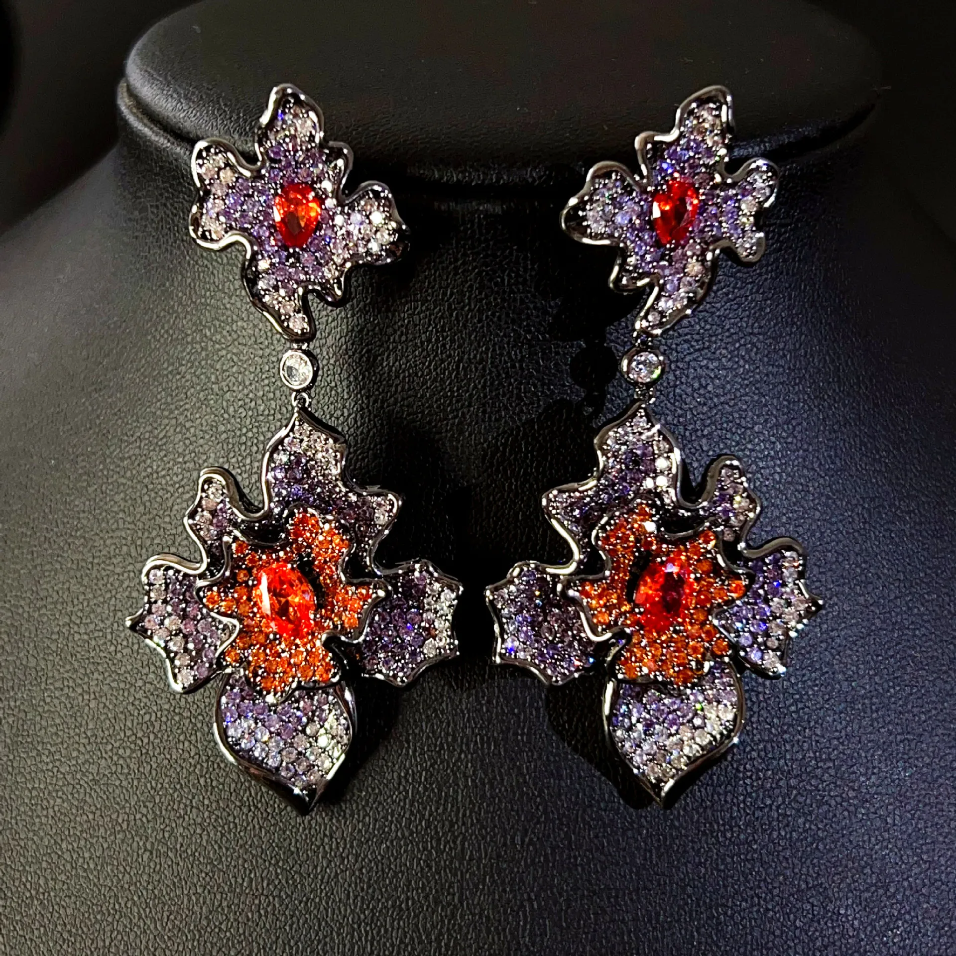 

Light Luxury Jewelry High Quality Multicolor Flower Drop Earrings Women's Dress Suitable for Festivals Everyday Wedding E314