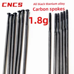 Carbon spokes titanium alloy black spokes aviation straight pull spokes 1.8g ultra light spokes bicycle spokes with nipples