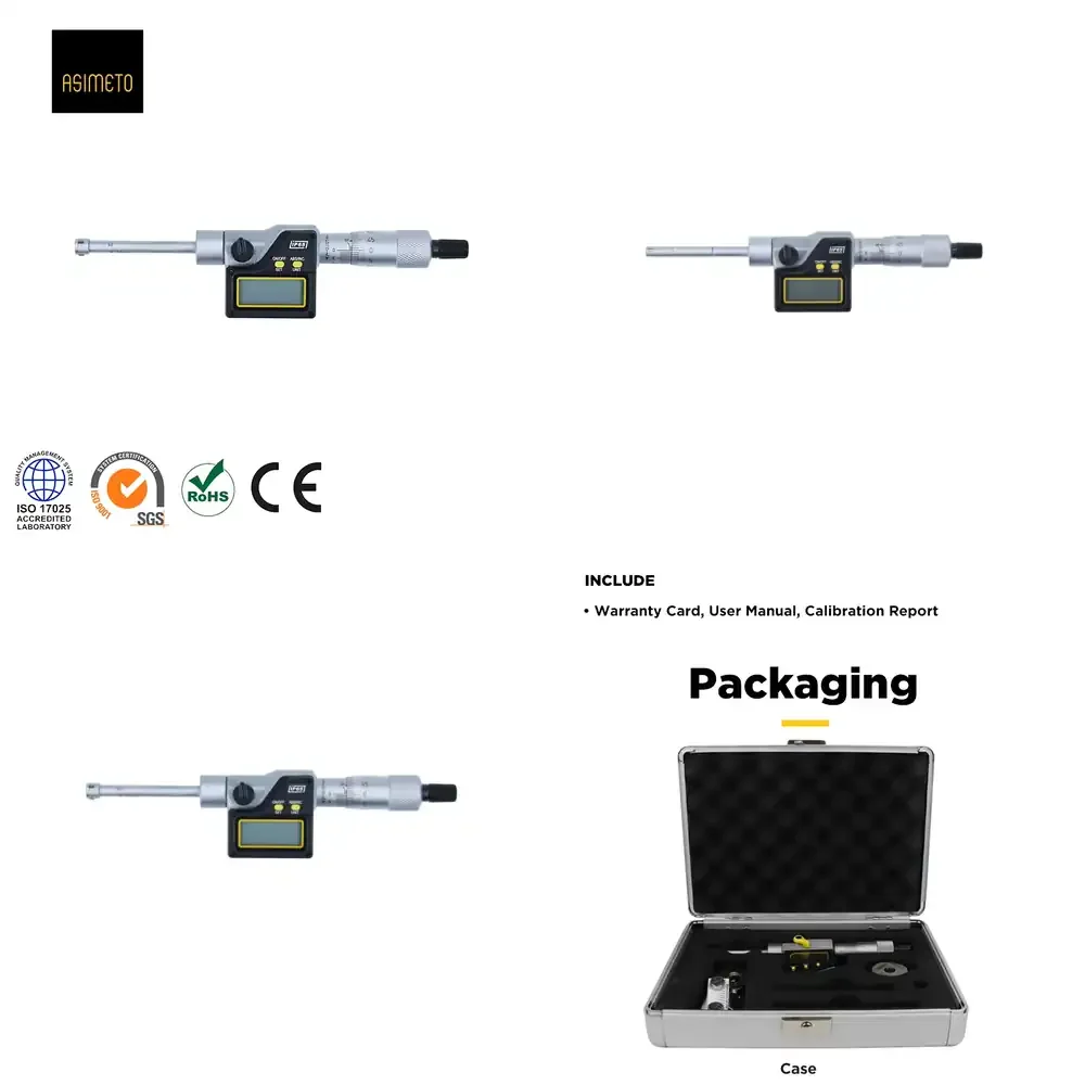 

Цифровые двух- и трехточечные внутренние микрометры для измерения глубины глухих отверстий