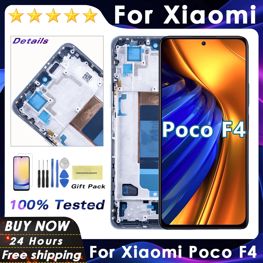 AAA Quality LCD 6.67'' For Xiaomi Poco F4 LCD 2021211RG 22021211RI Display Touch Screen For PocoF4 5G LCD Digitizer Assembly