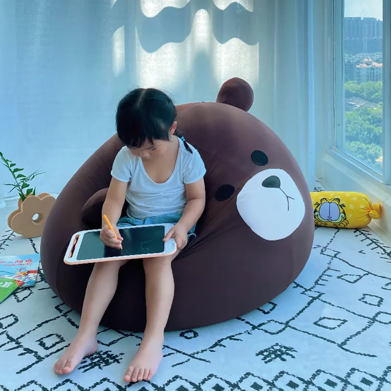 Home Furniture Cute Brown Bear Bean Bag Lazy Sofa Detachable Single Sofa Chair Bedroom Art Decor Gift Balcony Kids Leisure Chair image 3