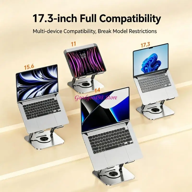 Desk Laptop Holder with Lift Control and Turning Base for Study