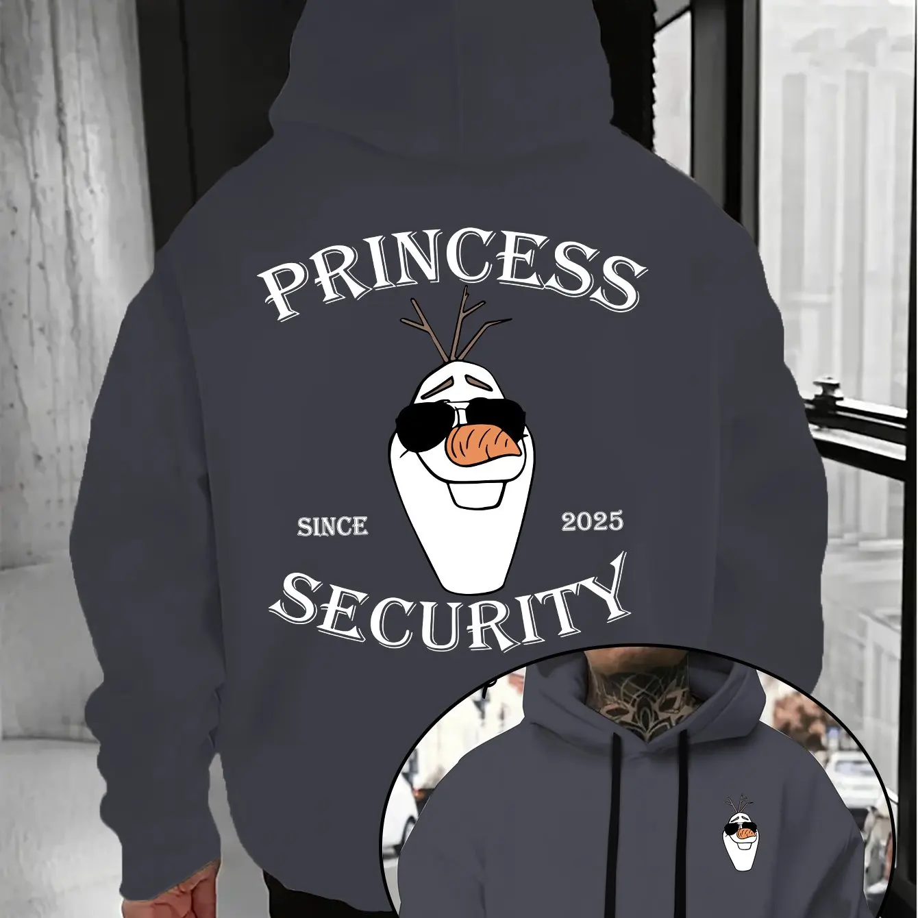 

Men's Disney Frozen Olaf Hoodies Fashion Oversized Streetwear Unisex Sweatshirts Autumn and Winter Fleece Casual Versatile