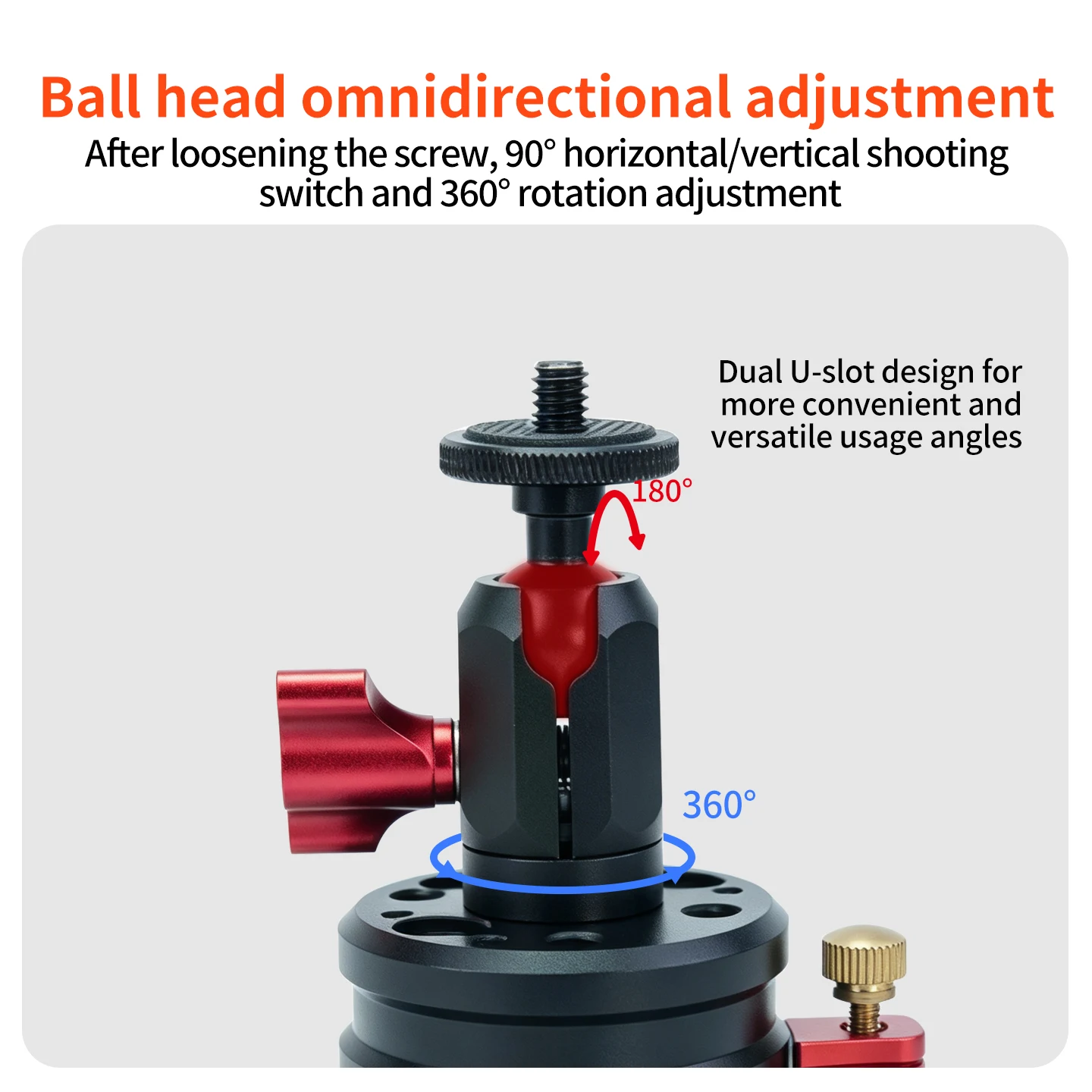 Hochleistungs-Vakuumsauger 1/4 Zoll Kugelkopfhalterung für Insta360 Luna Ultra DJI Osmo Pocket 4P DSLR Kamera Stabilisator Monitorhalter – Detail 3