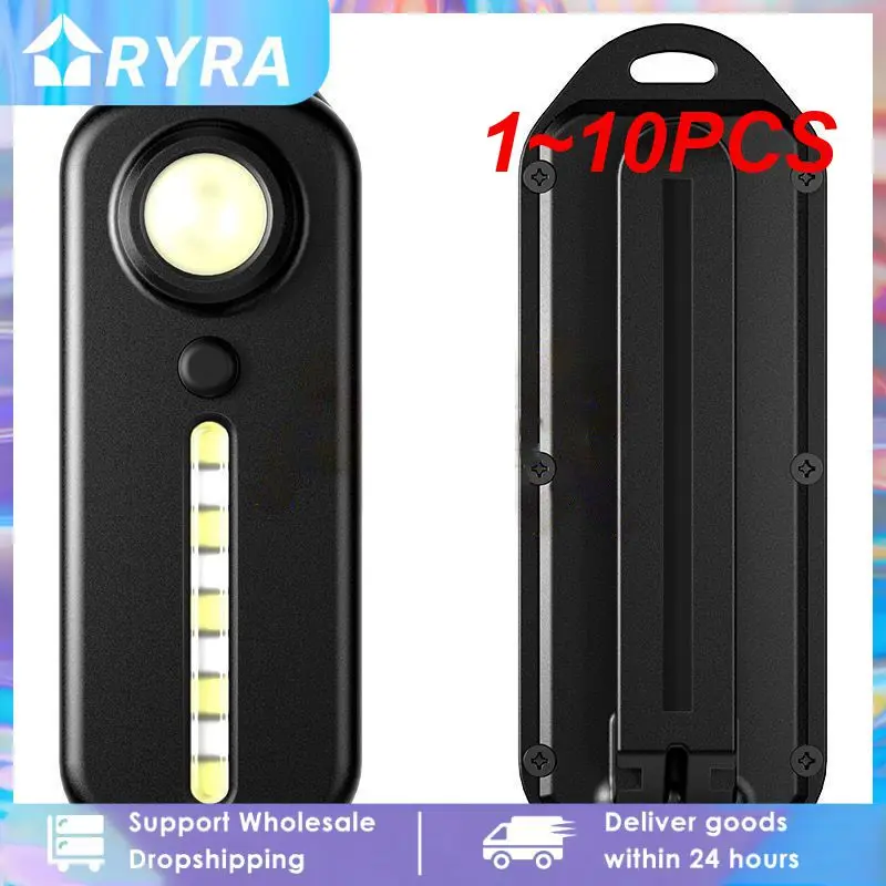 1~10PCS Mini LED Flashlight USB Rechargeable Bike Light Portable Pocket Flashlight Keychain Lamp Taillight Flash Warning