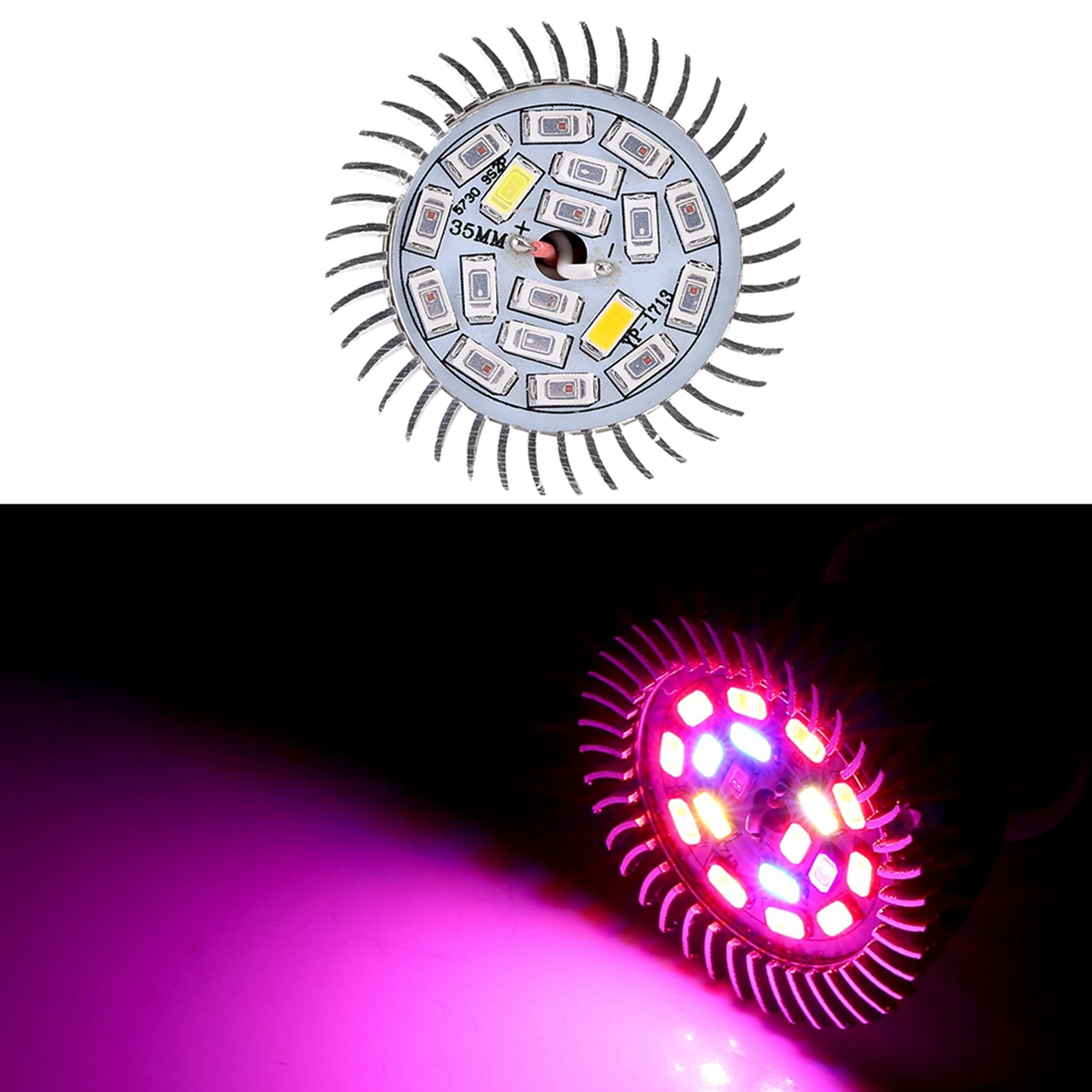 풀 스펙트럼 꽃 식물 수경 성장 전구, 85-265V, 18W, 18 LED, GU10