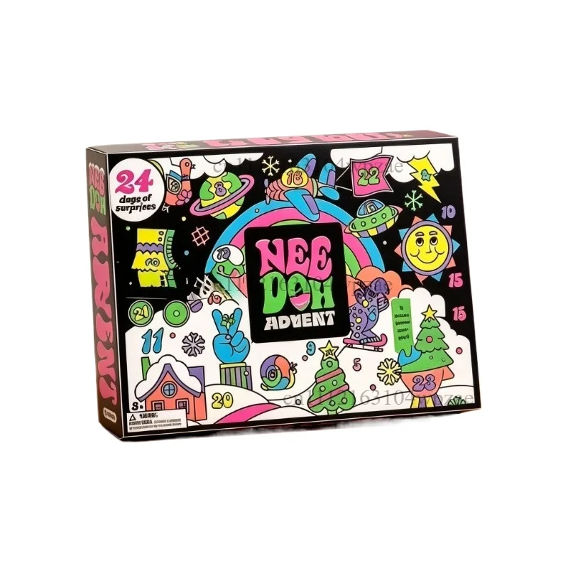 2026 NeeDoh Adventskalender Geschenk für Kinder 24 Tage 3D PVC-Puppen Countdown Weihnachten 2026 Neujahr Überraschungsgeschenke