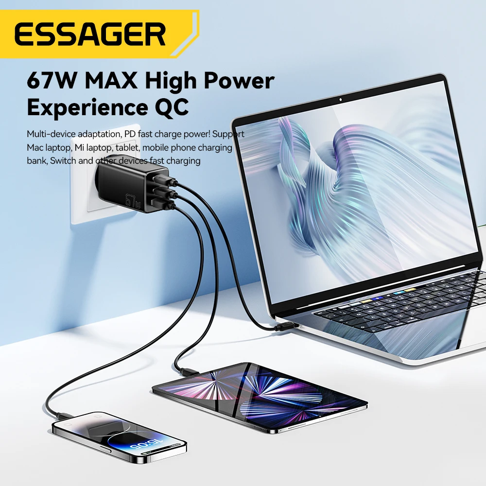 Essager 67W GaN USB 유형 C 충전기 PPS 65W 삼성 QC 4.0 PD ... - 5