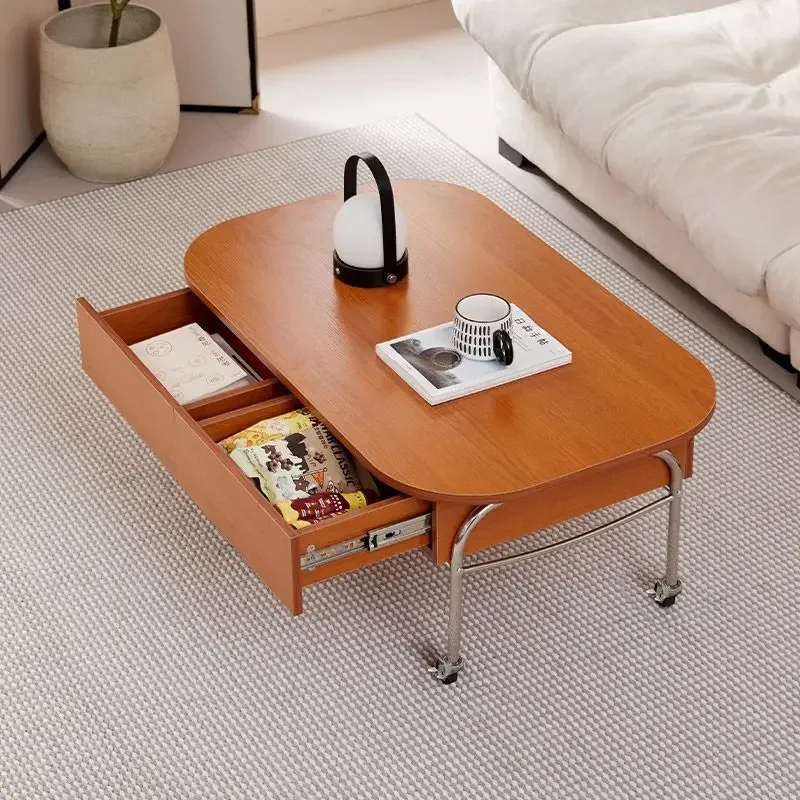 Nordic style liftable dining table dual-purpose small apartment ins wind home storage movable single rental house