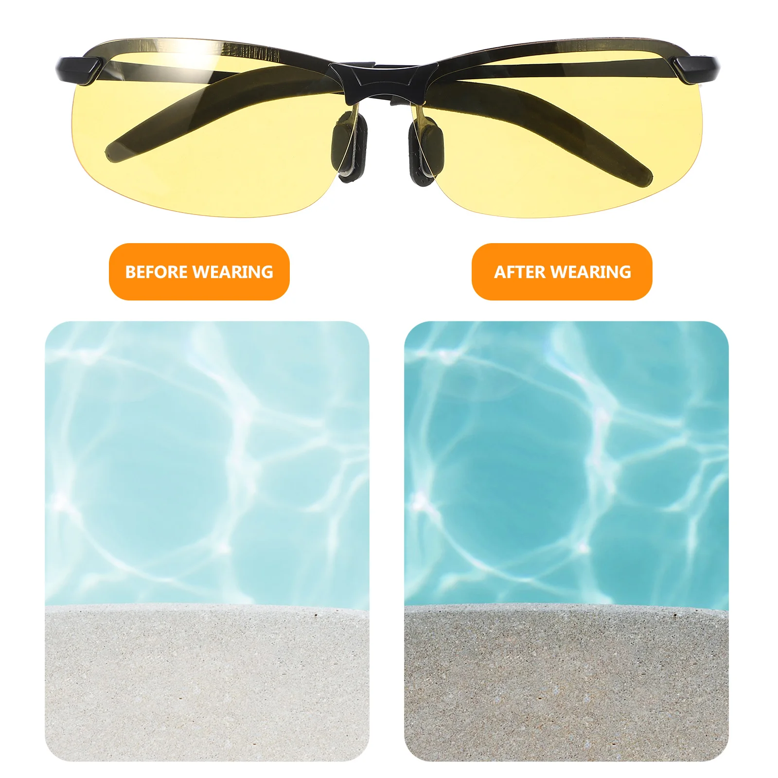 

Night Glasses Yellow Color Changing Lenses Anti Glare Nighttime Driving Glasses for Men Women Motorcycle Car