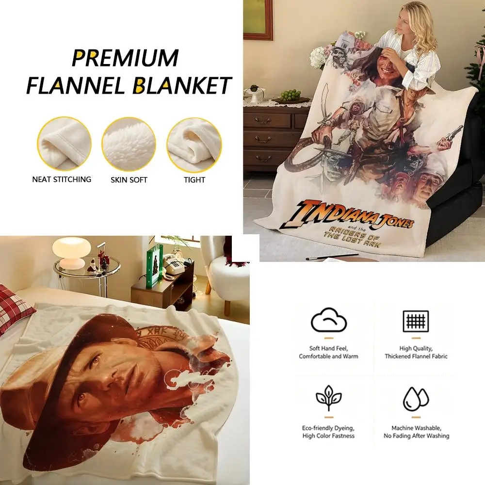 Movie R-Raiders o-of t-the L-Lost A-Ark Throw Flannel Blanket, Soft Warm, Durable & Washable cute Cool