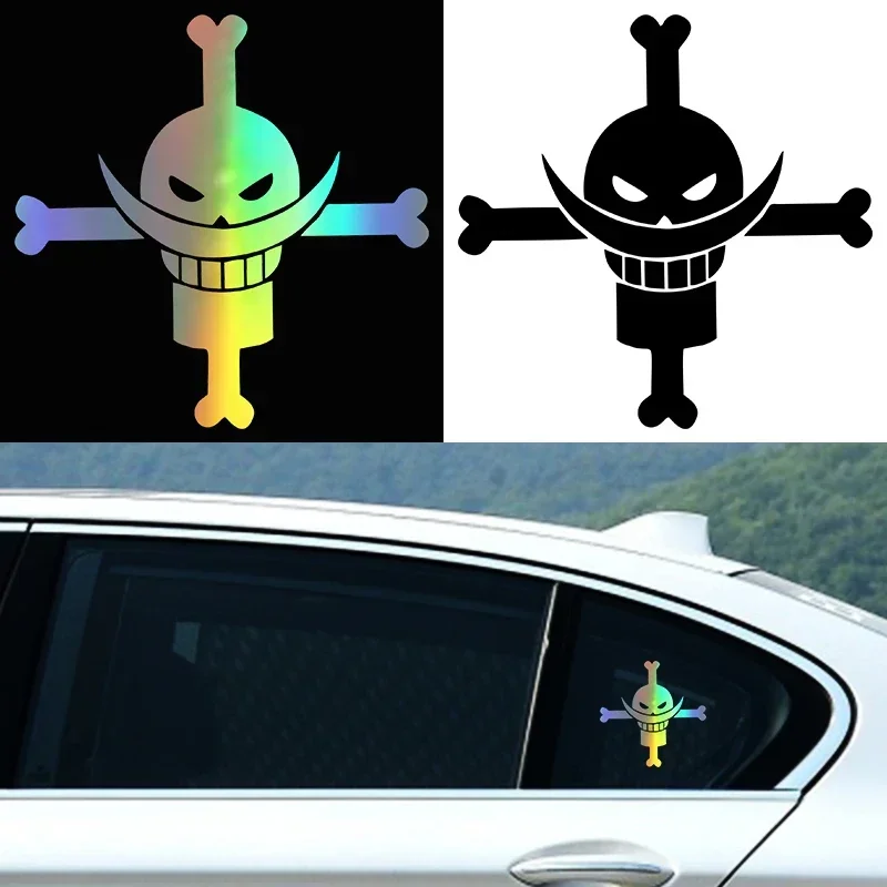 Car Stickers Whitebeard Pirates Marine Reflective Decoration For Fuel Tank Cap Bumper Trunk Motorcycle Helmet Laptop Phone