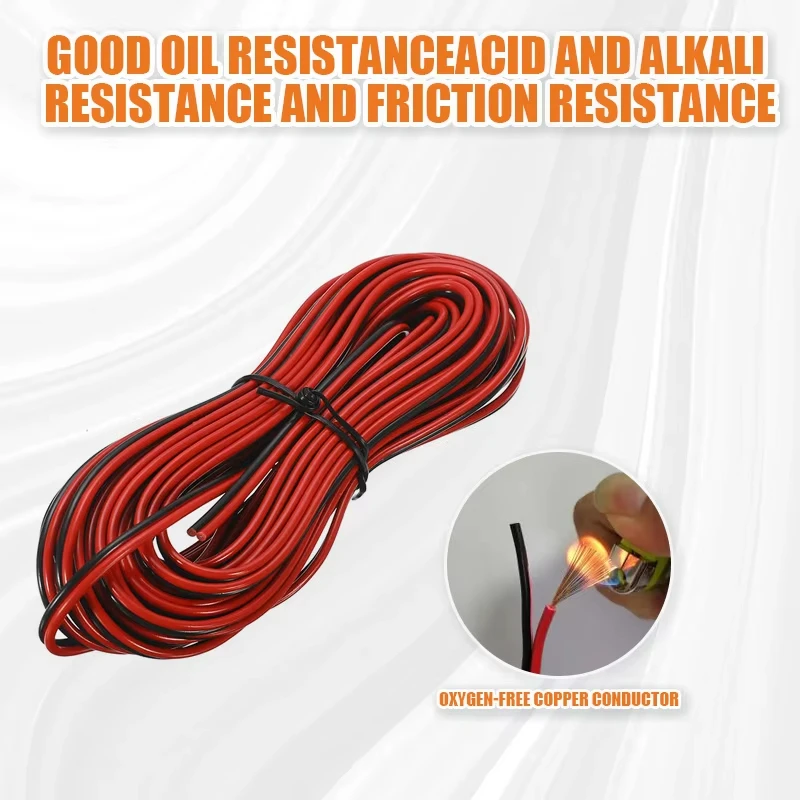 Red And Black 5/10m Speaker Cable 2*0.3mm/2*0.5mm Audio Core Wire Tinned Copper 2 Pin AWG For Home Stereo HiFi/Car Player System image 4